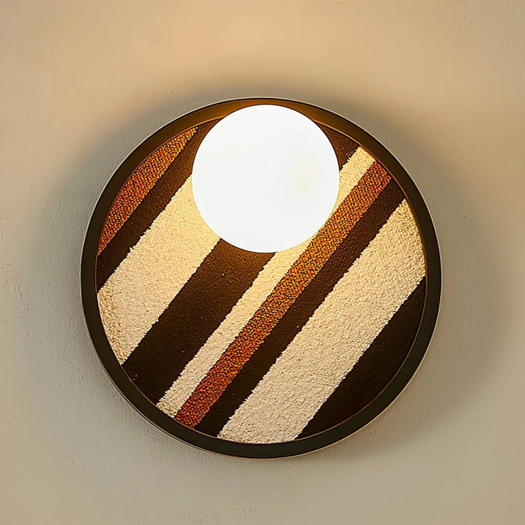 Wall Light | Metal & Fabric Orb | Ø25 cm