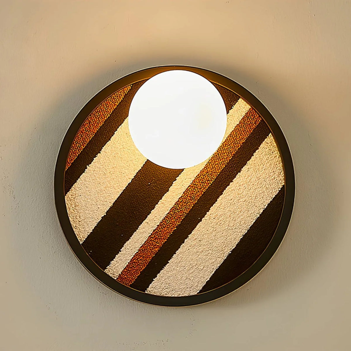 Wall Light | Metal & Fabric Orb | Ø25 cm