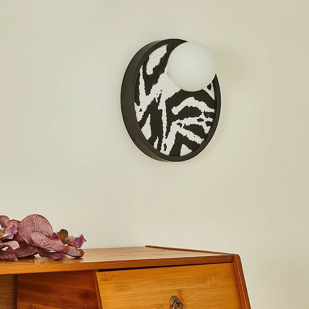 Wall Light | Metal & Fabric Orb | Ø25 cm