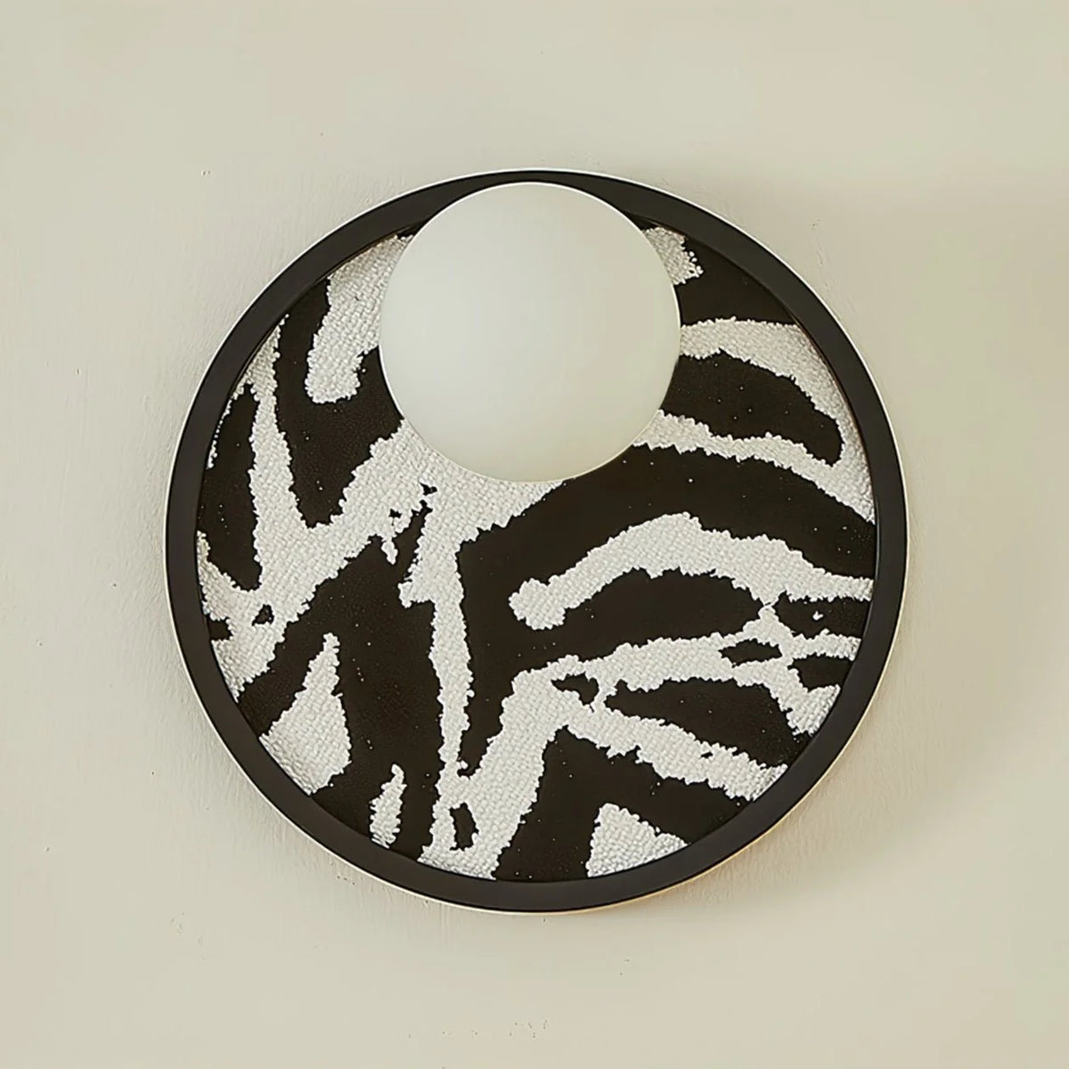Wall Light | Metal & Fabric Orb | Ø25 cm