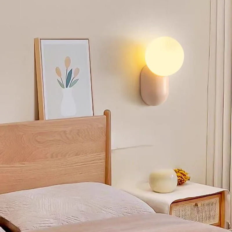 Wall Light | Round Resin & Glass Dimmable & Three-Color