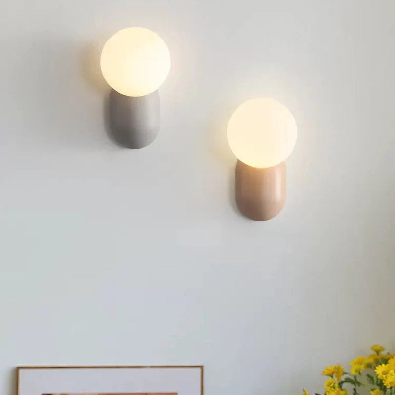 Wall Light | Round Resin & Glass Dimmable & Three-Color