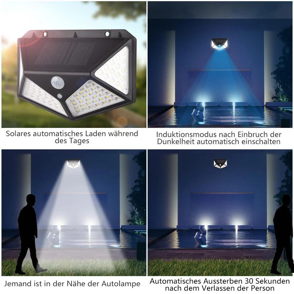 Wall Light | Solar & Motion Sensor | 100 LEDs