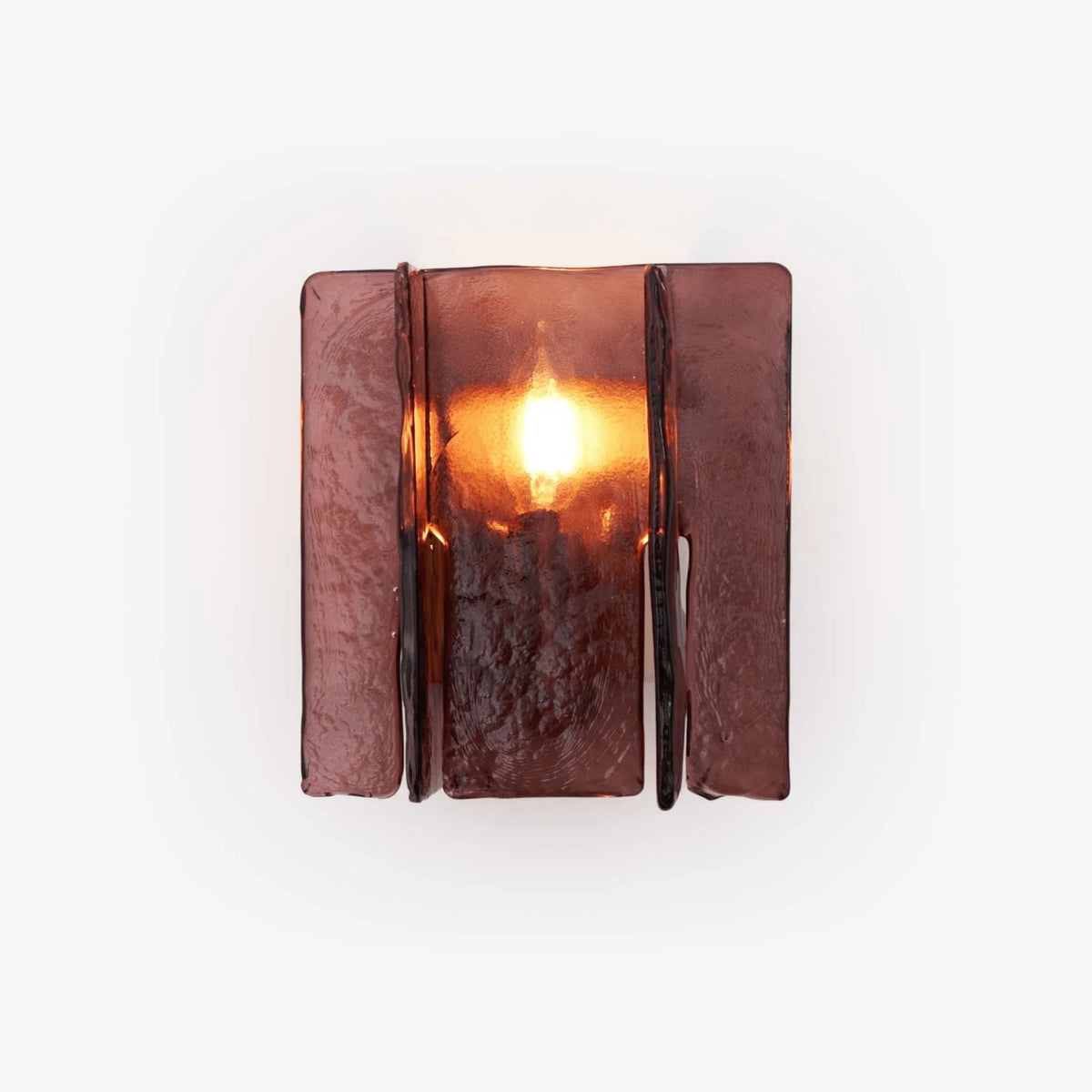 Wall Light | Wine-Red Glass & Gold Metal | Ceiling & Wall Mount