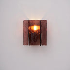 Wall Light | Wine-Red Glass & Gold Metal | Ceiling & Wall Mount