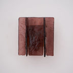 Wall Light | Wine-Red Glass & Gold Metal | Ceiling & Wall Mount