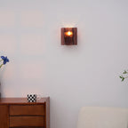 Wall Light | Wine-Red Glass & Gold Metal | Ceiling & Wall Mount