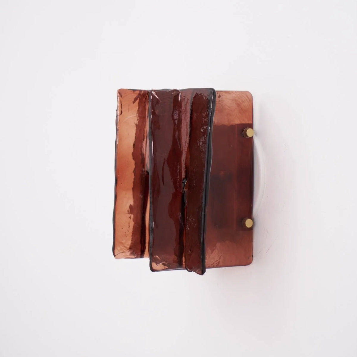 Wall Light | Wine-Red Glass & Gold Metal | Ceiling & Wall Mount