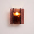 Wall Light | Wine-Red Glass & Gold Metal | Ceiling & Wall Mount