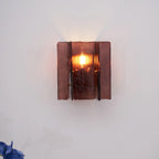 Wall Light | Wine-Red Glass & Gold Metal | Ceiling & Wall Mount