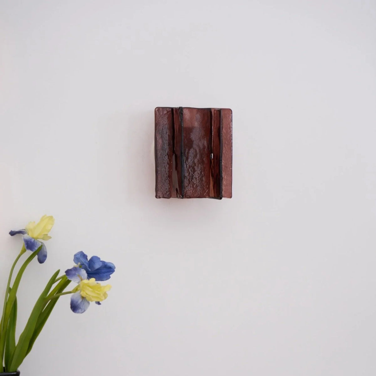Wall Light | Wine-Red Glass & Gold Metal | Ceiling & Wall Mount
