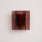 Wall Light | Wine-Red Glass & Gold Metal | Ceiling & Wall Mount