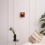 Wall Light | Wine-Red Glass & Gold Metal | Ceiling & Wall Mount