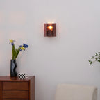 Wall Light | Wine-Red Glass & Gold Metal | Ceiling & Wall Mount