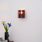Wall Light | Wine-Red Glass & Gold Metal | Ceiling & Wall Mount