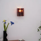 Wall Light | Wine-Red Glass & Gold Metal | Ceiling & Wall Mount