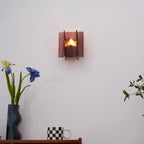 Wall Light | Wine-Red Glass & Gold Metal | Ceiling & Wall Mount