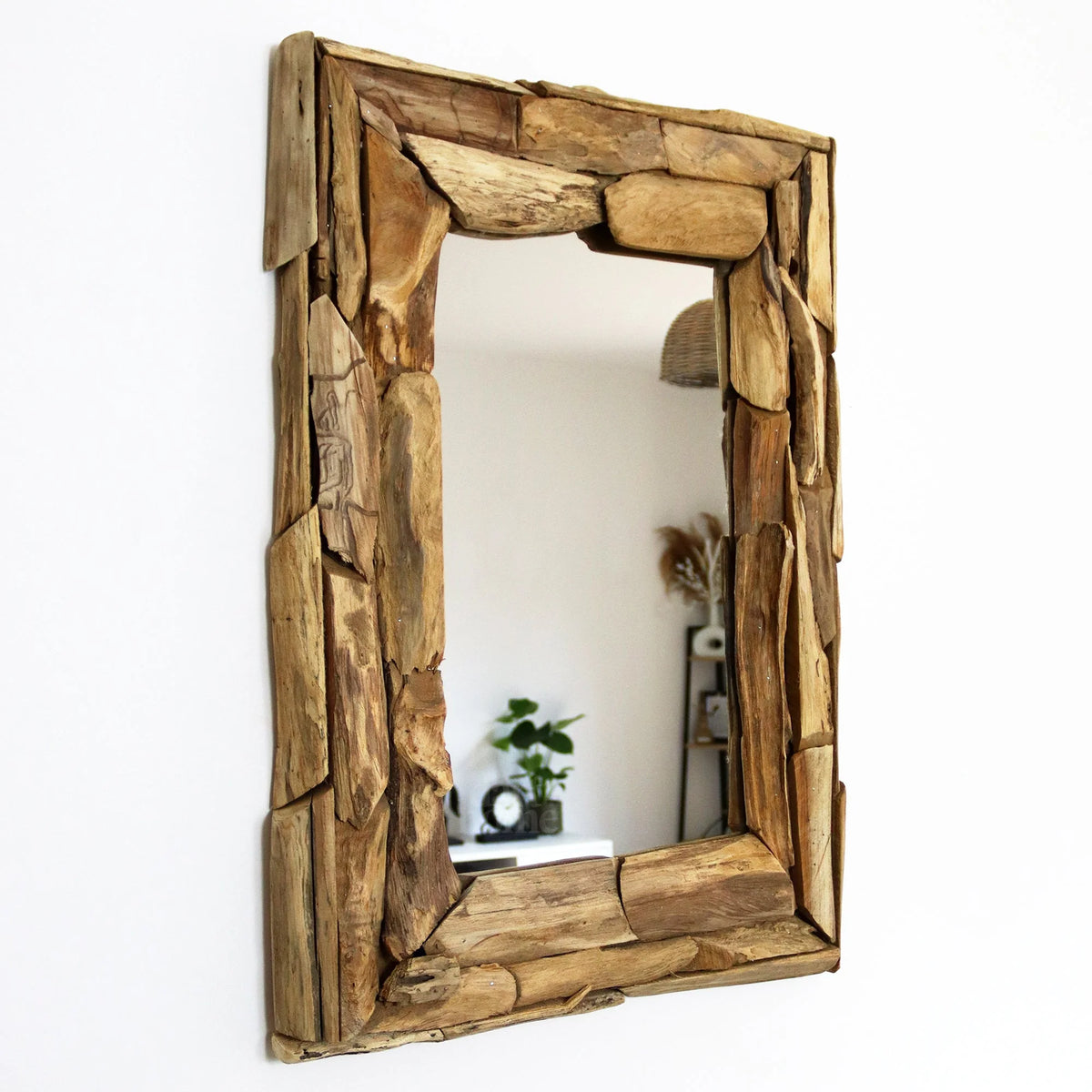 Wall Mirror | Recycled Teak Frame & Vertical/Horizontal Mounting | 71 x 51 cm