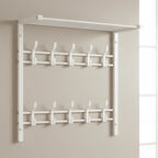 Wall-Mounted Coat Rack | 3-in-1 Oak Finish & Black Steel | Up To 45 kg