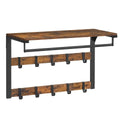 Wall-Mounted Coat Rack | 3-in-1 Oak Finish & Black Steel | Up To 45 kg