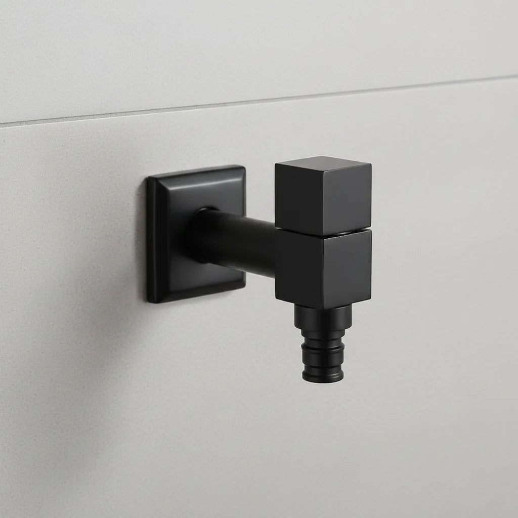 Wall-Mounted Faucet | Matte Black & Solid Brass | G1/2 Connection