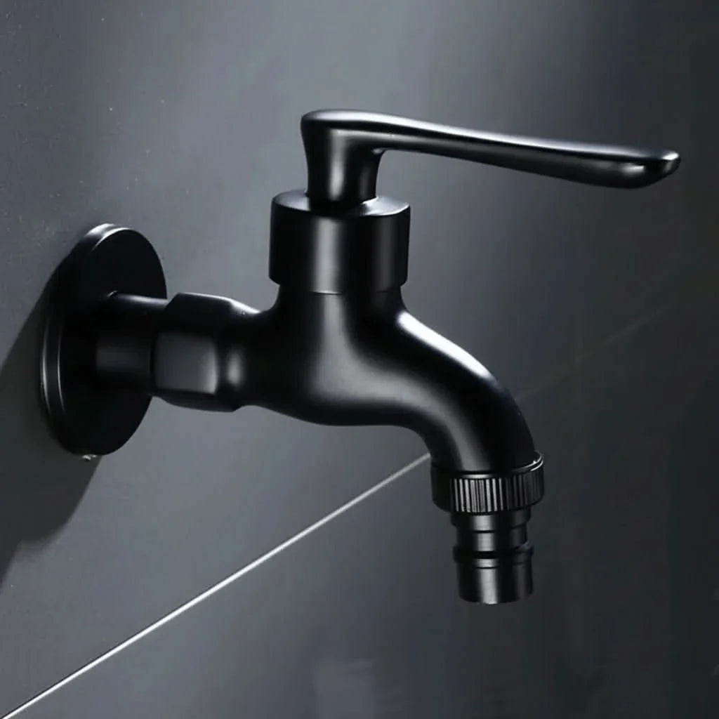 Wall-Mounted Faucet | Matte Black & Solid Brass | G1/2 Connection