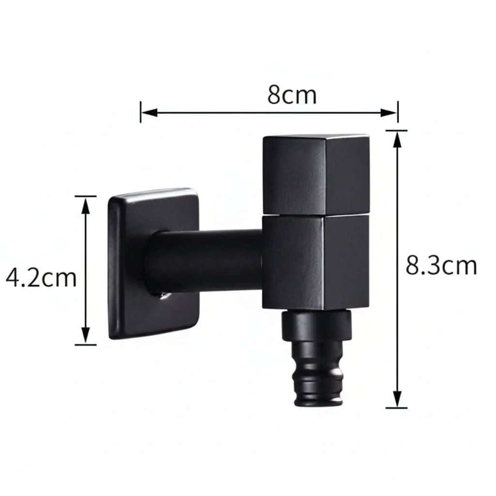 Wall-Mounted Faucet | Matte Black & Solid Brass | G1/2 Connection