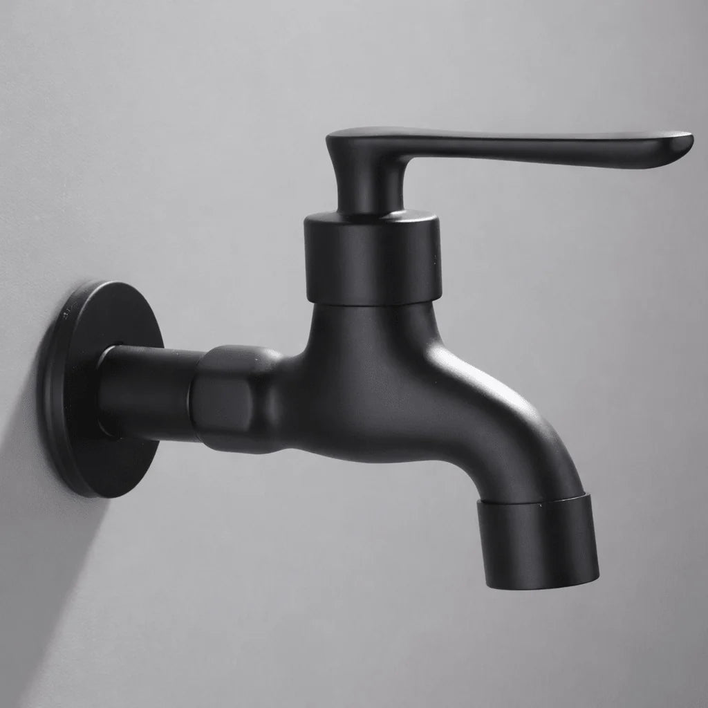 Wall-Mounted Faucet | Matte Black & Solid Brass | G1/2 Connection