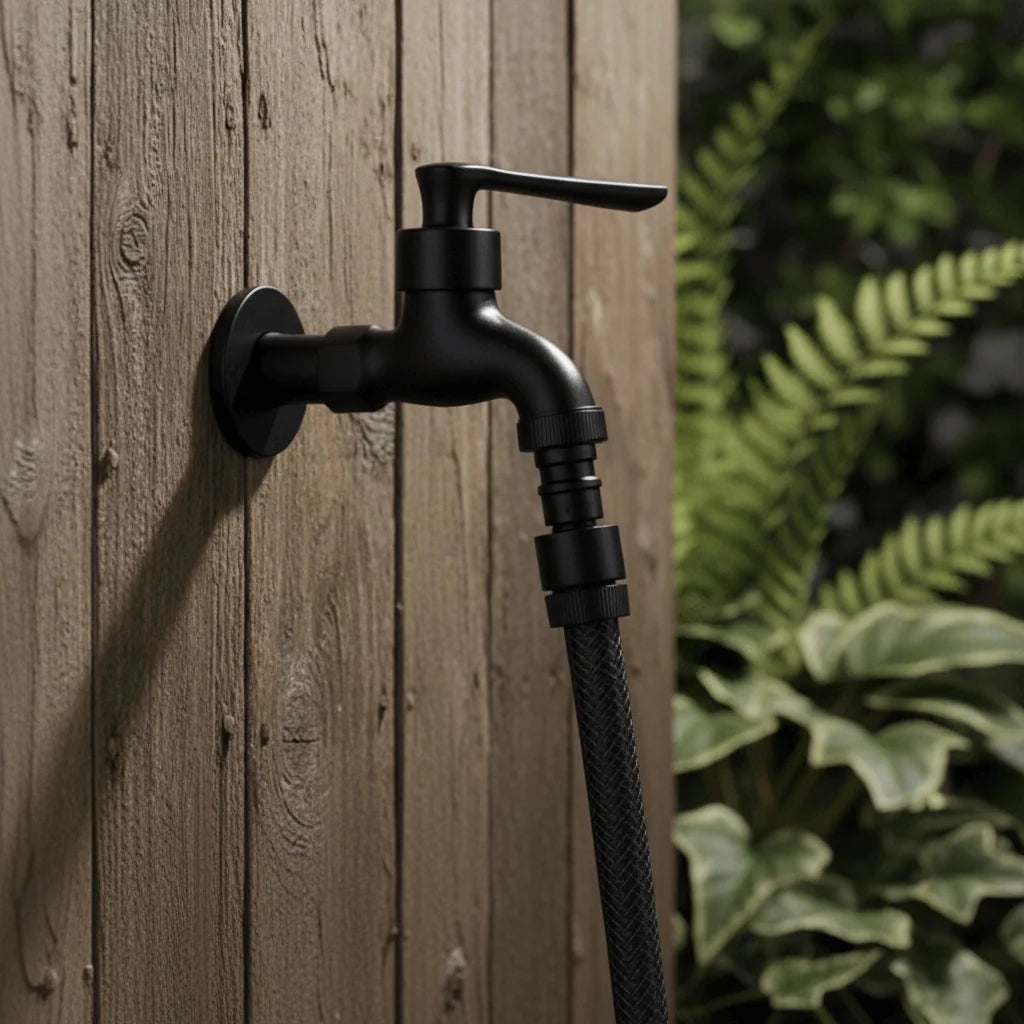 Wall-Mounted Faucet | Matte Black & Solid Brass | G1/2 Connection