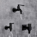 Wall-Mounted Faucet | Matte Black & Solid Brass | G1/2 Connection