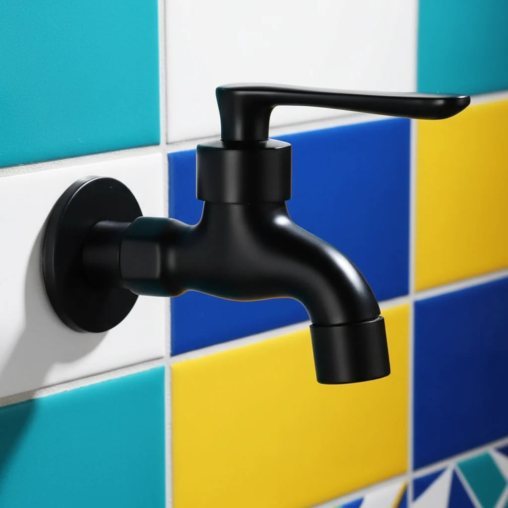 Wall-Mounted Faucet | Matte Black & Solid Brass | G1/2 Connection