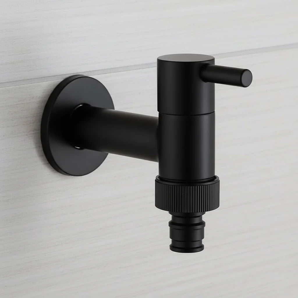 Wall-Mounted Faucet | Matte Black & Solid Brass | G1/2 Connection