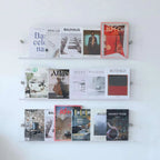 Wall-Mounted Magazine Rack | Clear Acrylic & Floating | Easy Installation