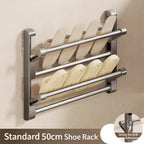 Wall-Mounted Shoe Rack | Integrated Drainage & Easy-Care Plastic