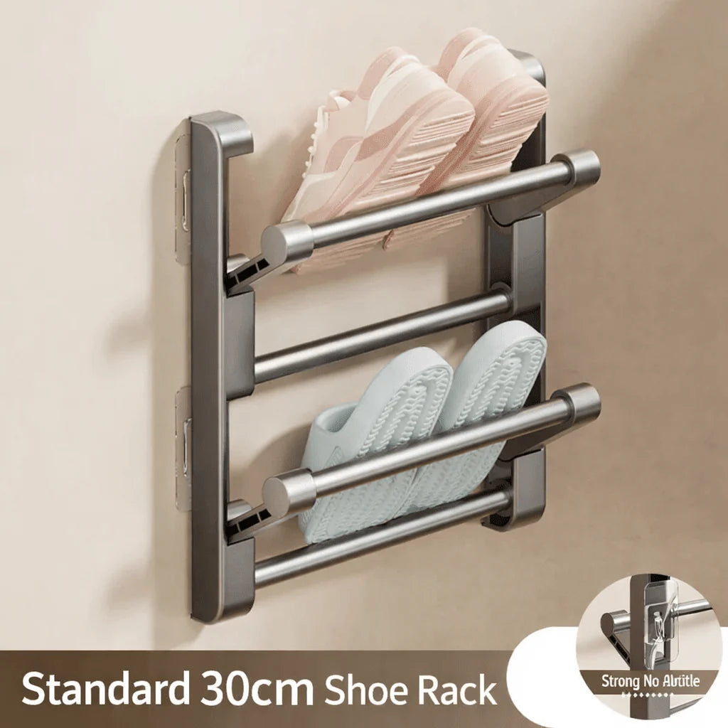 Wall-Mounted Shoe Rack | Integrated Drainage & Easy-Care Plastic