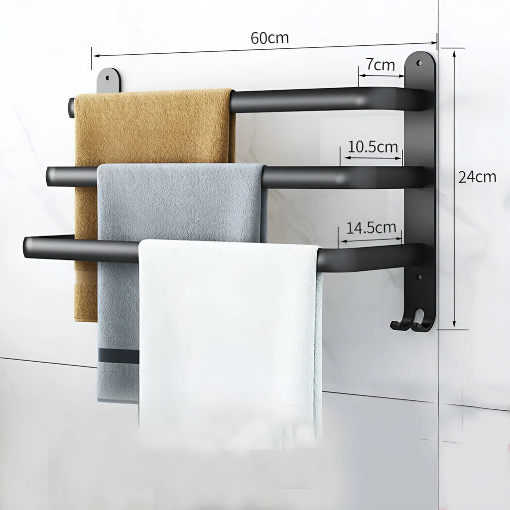 Wall-Mounted Towel Rack | 3-Tier Rust-Resistant Aluminum