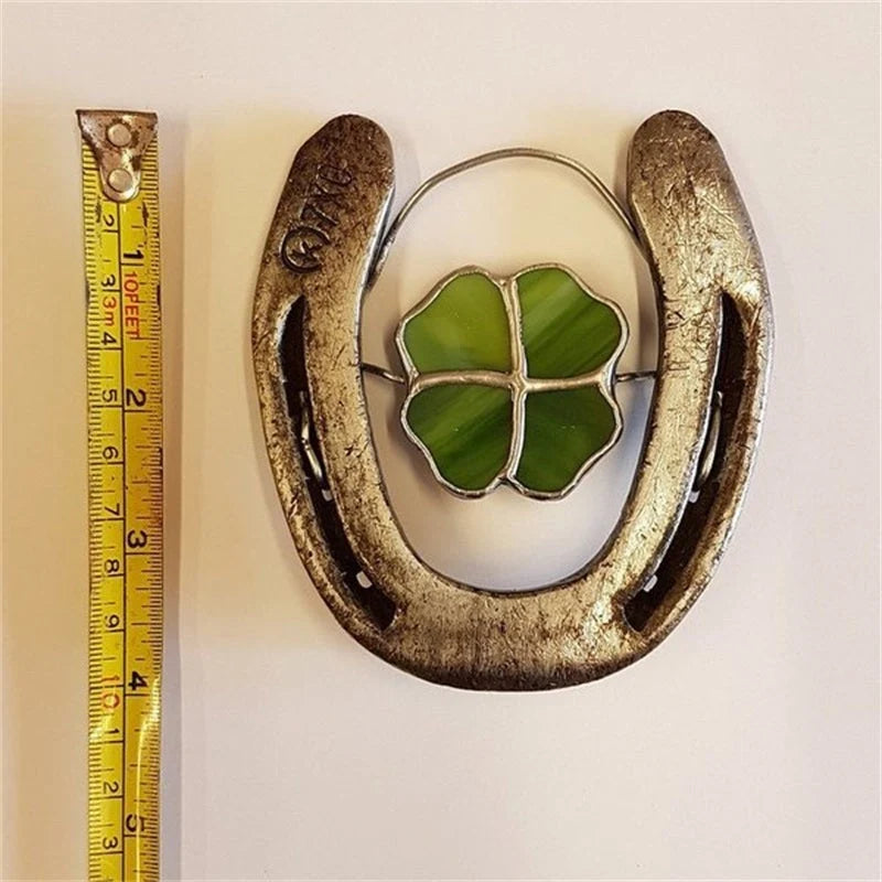 Wall Ornament | Handcrafted Iron & Four-Leaf Clover Design | 10 × 10 cm