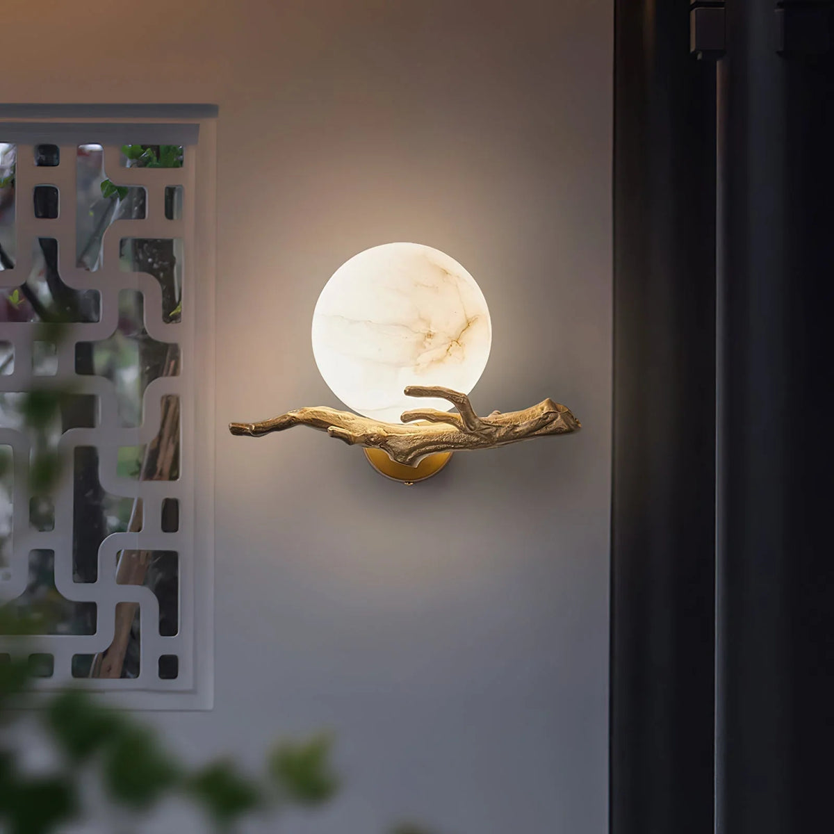 Wall Sconce | Alabaster Shade & Brass Body | Ø 30 cm