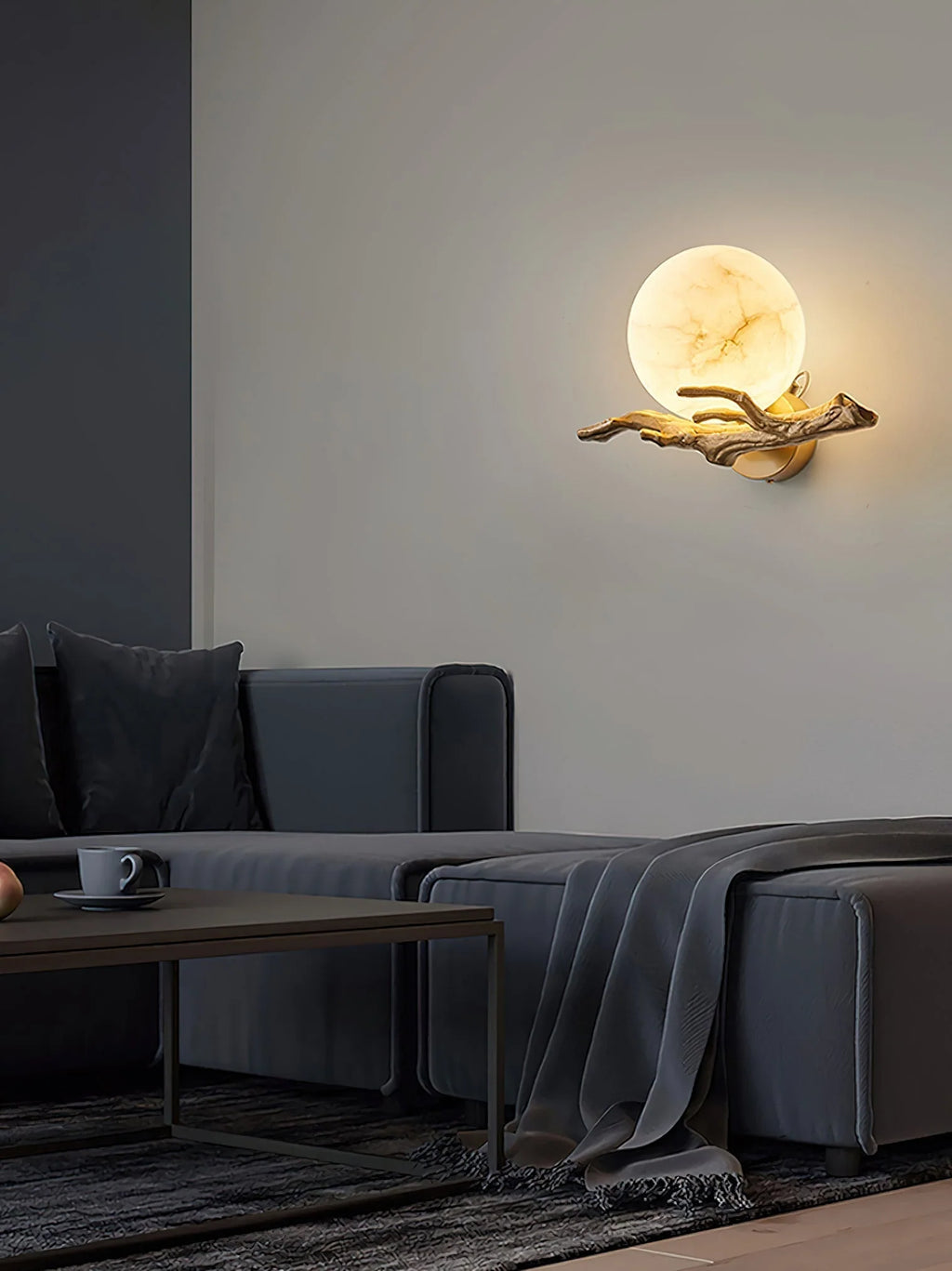 Wall Sconce | Alabaster Shade & Brass Body | Ø 30 cm