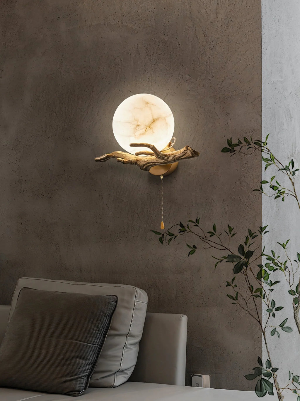 Wall Sconce | Alabaster Shade & Brass Body | Ø 30 cm