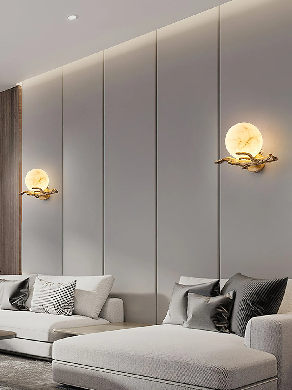 Wall Sconce | Alabaster Shade & Brass Body | Ø 30 cm