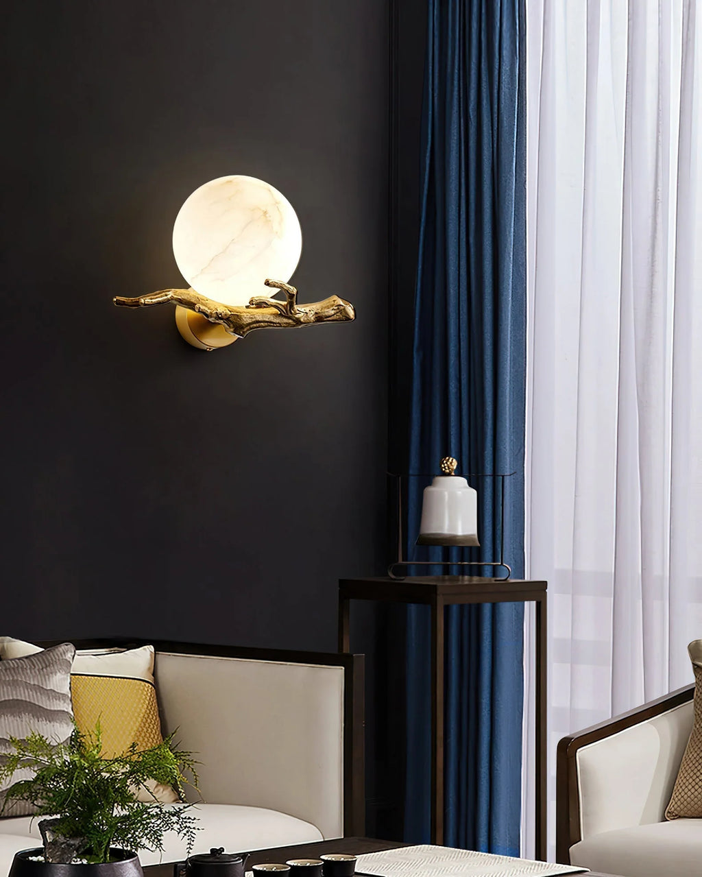 Wall Sconce | Alabaster Shade & Brass Body | Ø 30 cm