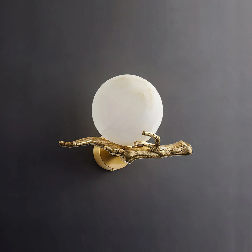 Wall Sconce | Alabaster Shade & Brass Body | Ø 30 cm