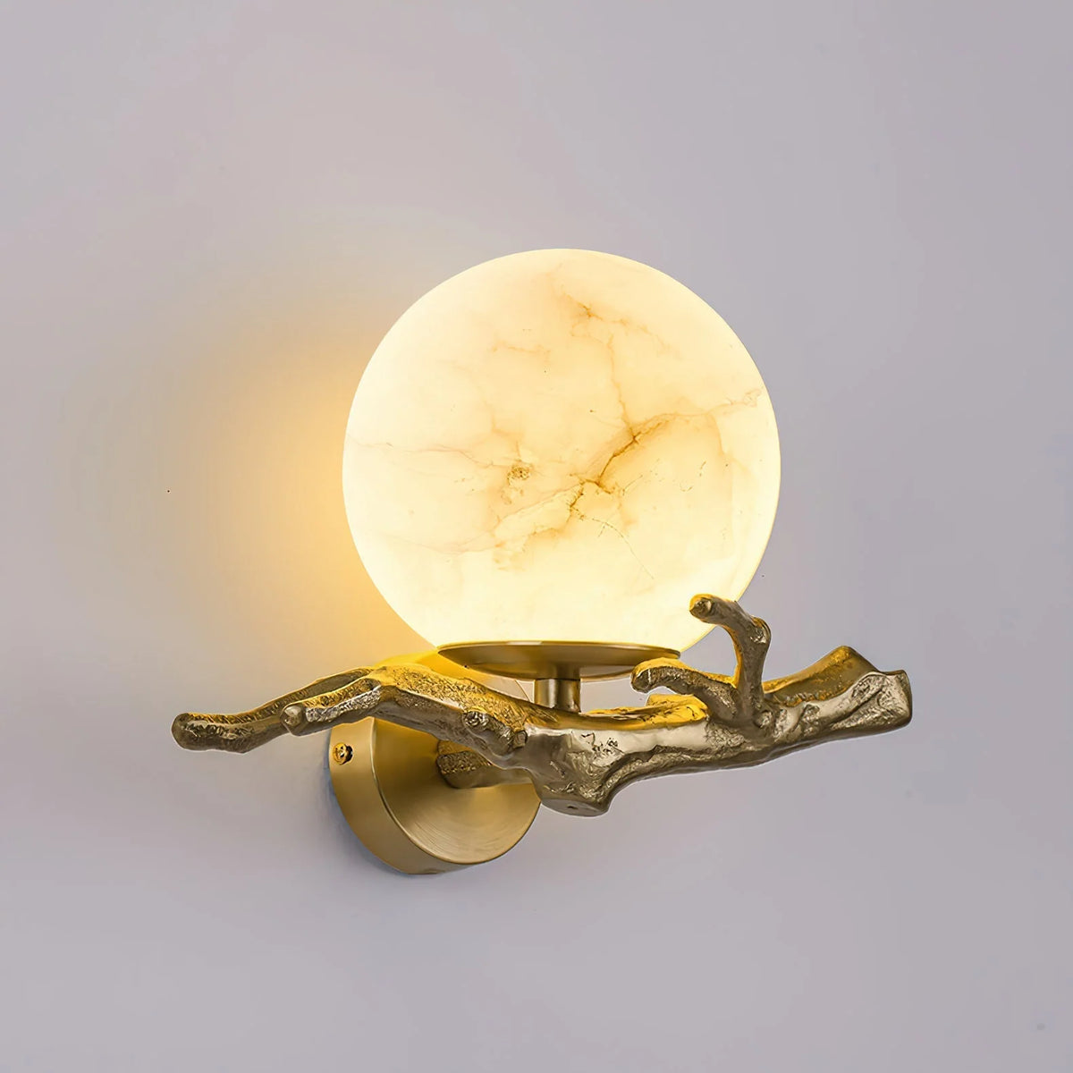 Wall Sconce | Alabaster Shade & Brass Body | Ø 30 cm