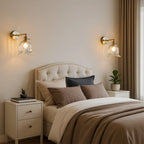 Wall Sconce | Amber Glass Flower Shade & Warm Light | Ø 16 cm