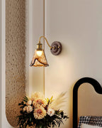 Wall Sconce | Amber Glass & Metal | Hardwired