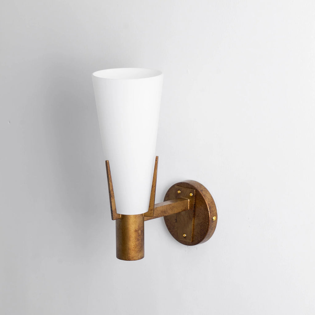 Wall Sconce | Antique Brass & Glass | 35 cm Height
