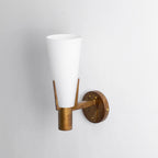 Wall Sconce | Antique Brass & Glass | 35 cm Height