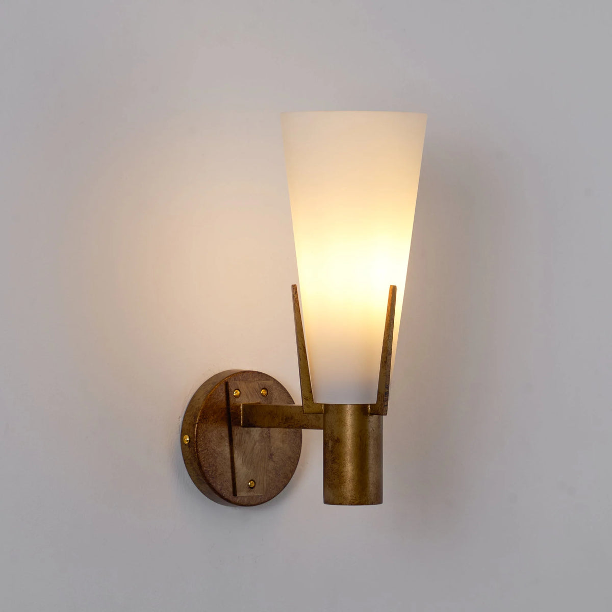 Wall Sconce | Antique Brass & Glass | 35 cm Height