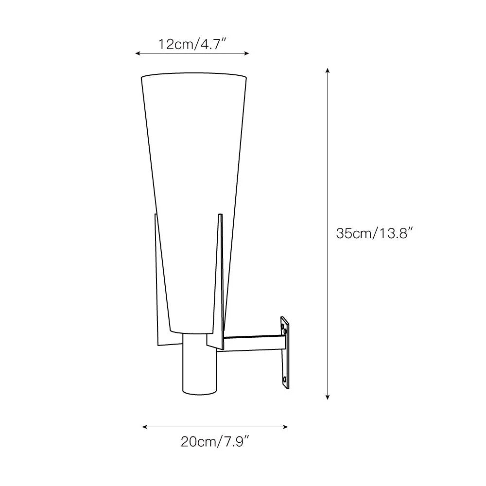 Wall Sconce | Antique Brass & Glass | 35 cm Height